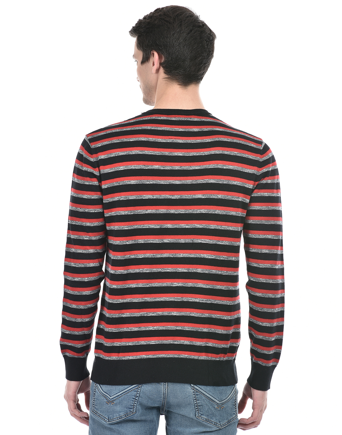 Numero Uno Men Striped Red Sweater
